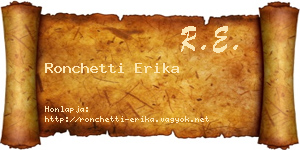 Ronchetti Erika névjegykártya